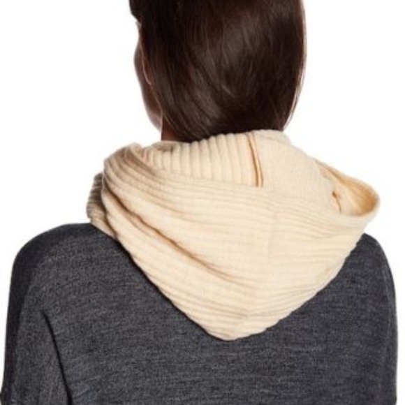 Free People Hooded Infinity Scarf One Size Beige Z - Picture 2 of 2